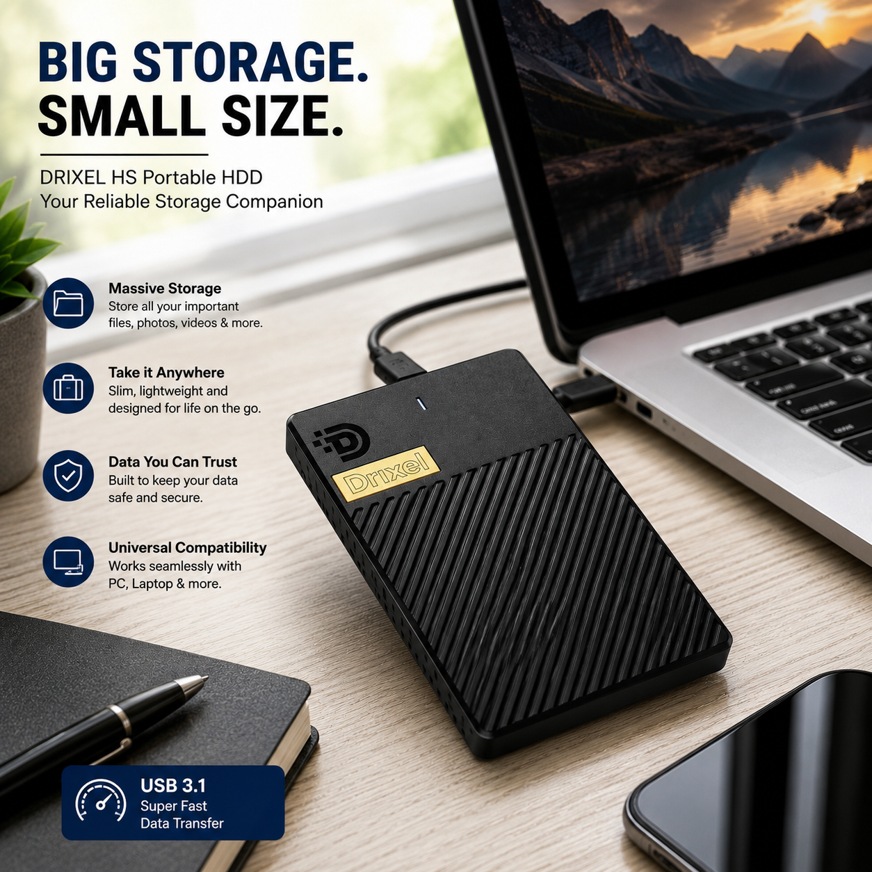 MAYUMI DRIXEL HS External Hard Disk for Laptop, PC, Mac & Mobile (OTG)