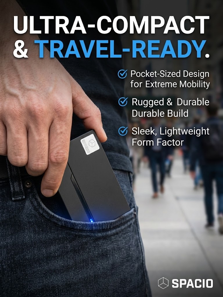 MAYUMI SPACIO 3.0 1TB External Hard Drive, USB 3.0 5Gbps, OTG for Mobile