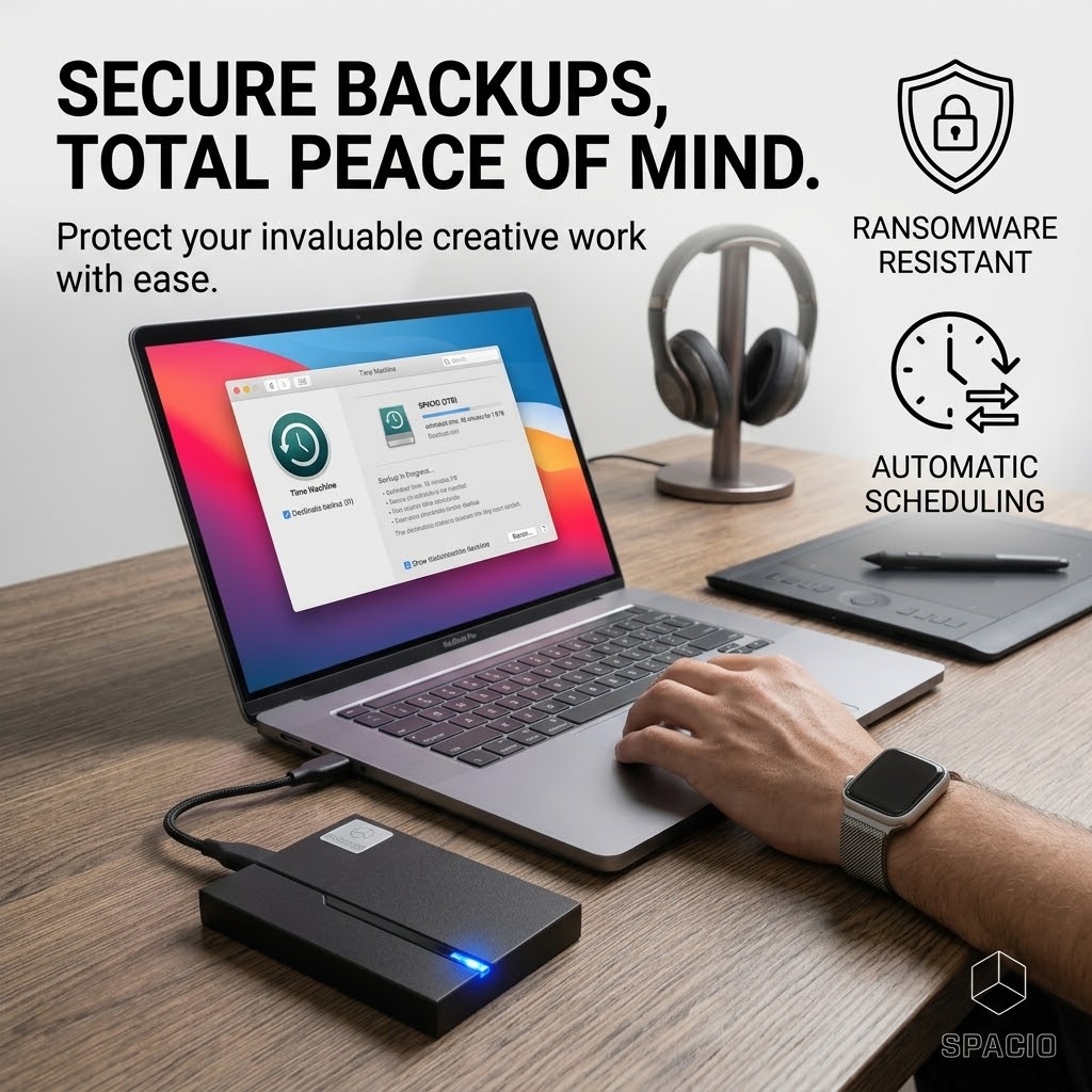 MAYUMI SPACIO 3.0 1TB External Hard Drive, USB 3.0 5Gbps, OTG for Mobile