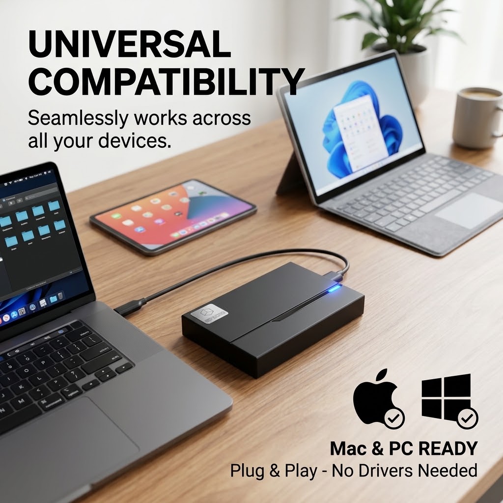 MAYUMI SPACIO 3.0 1TB External Hard Drive, USB 3.0 5Gbps, OTG for Mobile