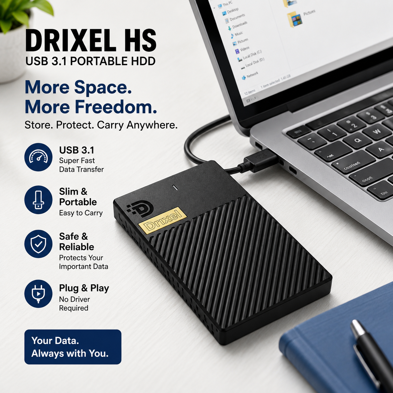 MAYUMI DRIXEL HS External Hard Disk for Laptop, PC, Mac & Mobile (OTG)