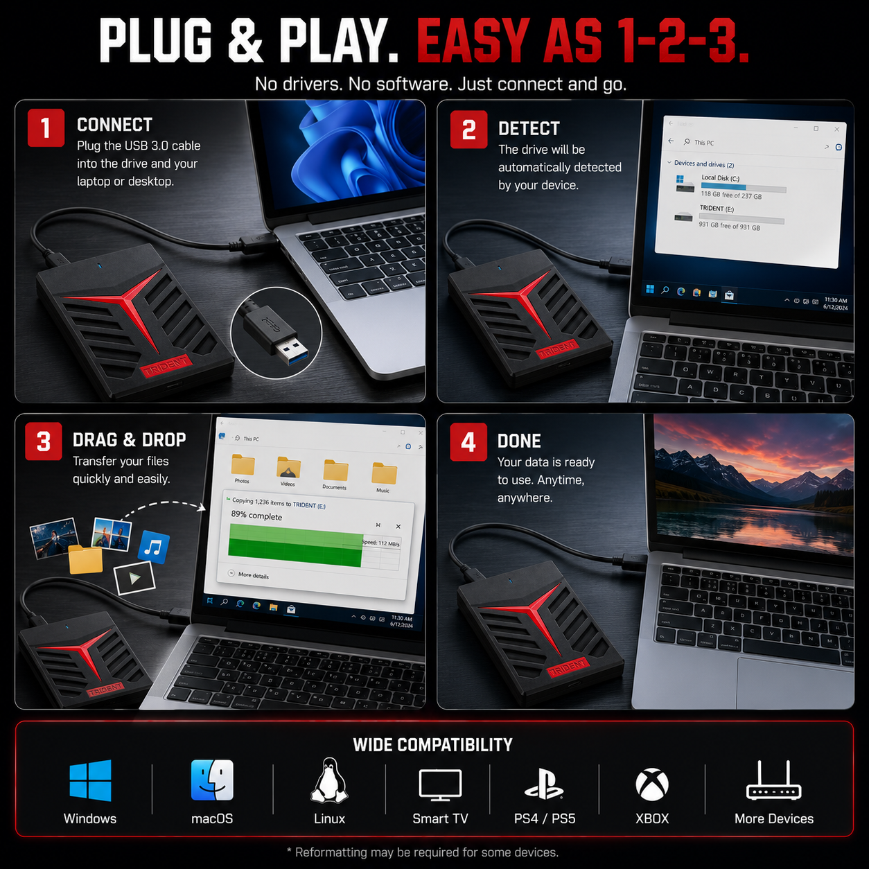 MAYUMI Trident External Hard Disk for Laptop, PC, Mac & Mobile (OTG)