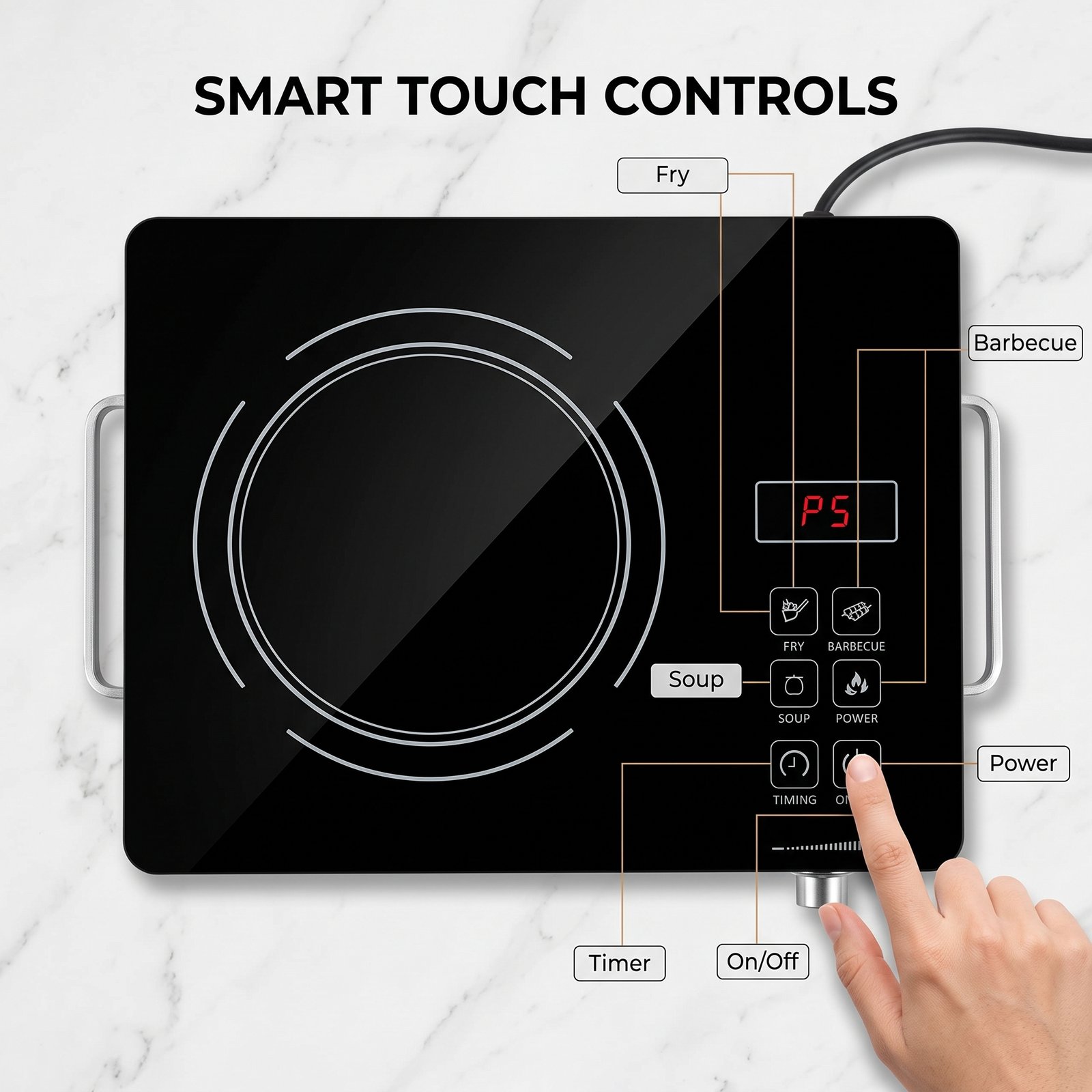 MAYUMI Surya 2500W Infrared Cooktop for All Utensils