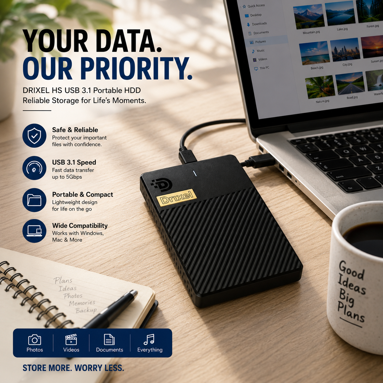 MAYUMI DRIXEL HS External Hard Disk for Laptop, PC, Mac & Mobile (OTG)