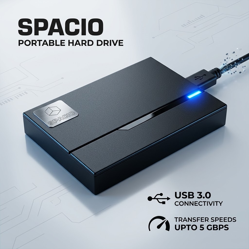 MAYUMI SPACIO 3.0 External Hard Drive, USB 3.0 5Gbps, OTG for Mobile